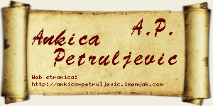 Ankica Petruljević vizit kartica